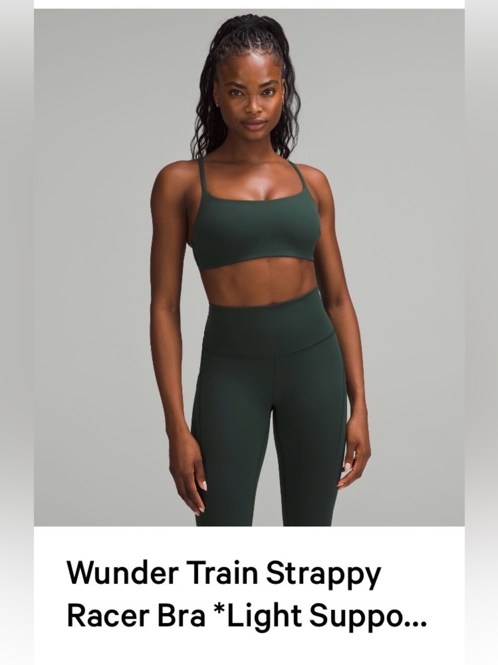 Lululemon Wunder Train Legacy Green Bra